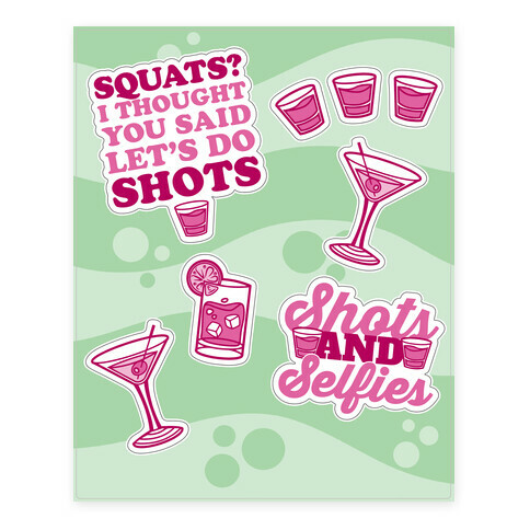 Party Shots  Stickers and Decal Sheet