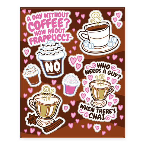 Coffee Lovers  Stickers and Decal Sheet
