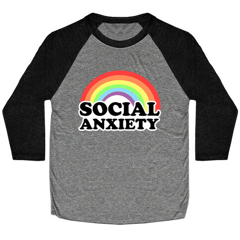 Social Anxiety Rainbow Baseball Tee