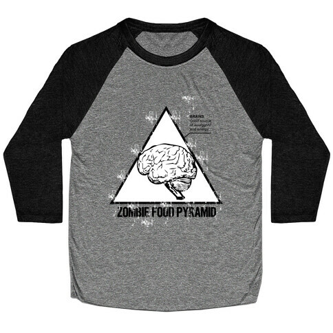 Zombie Food Pyramid Baseball Tee