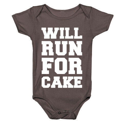 Will Run For Cake Baby One-Piece