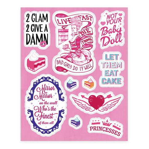 Glam Girl  Stickers and Decal Sheet