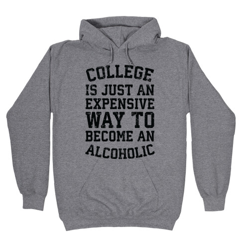 College Is Just An Expensive Way To Become An Alcoholic Hooded Sweatshirt