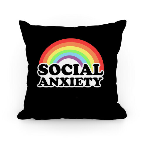 Social Anxiety Rainbow Pillow