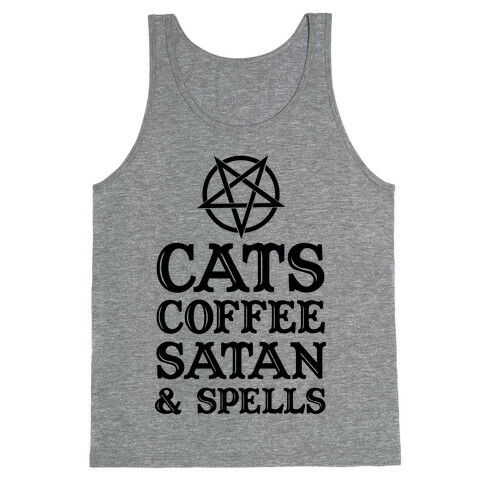 Cats Coffee Satan & Spells Tank Top