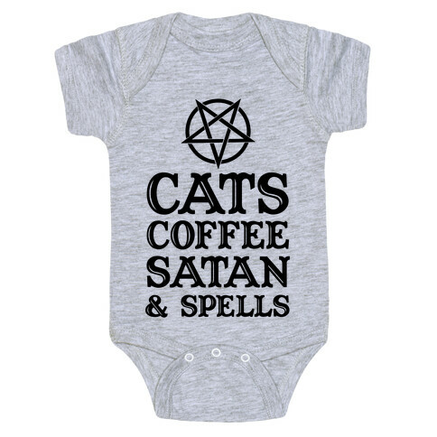 Cats Coffee Satan & Spells Baby One-Piece