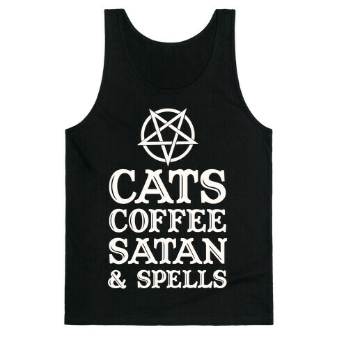 Cats Coffee Satan & Spells Tank Top