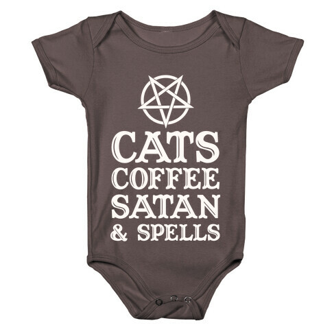 Cats Coffee Satan & Spells Baby One-Piece