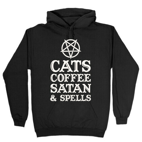 Cats Coffee Satan & Spells Hooded Sweatshirt