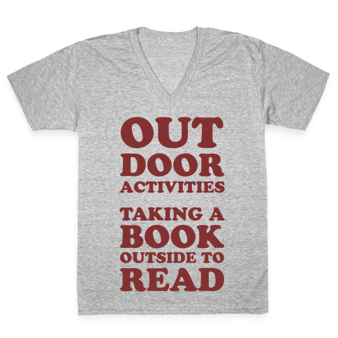 Outdoor Activities Taking A Book Outside To Read V-Neck Tee Shirt