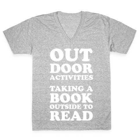 Outdoor Activities Taking A Book Outside To Read V-Neck Tee Shirt