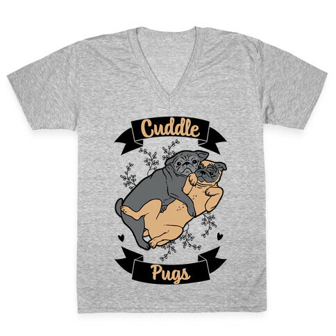 Cuddle Pugs V-Neck Tee Shirt