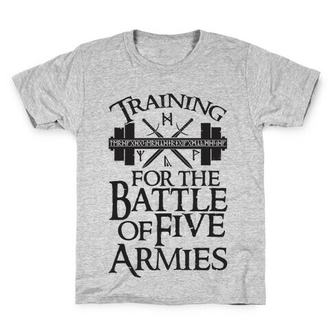 Training For The Battle Of Five Armies Kids T-Shirt