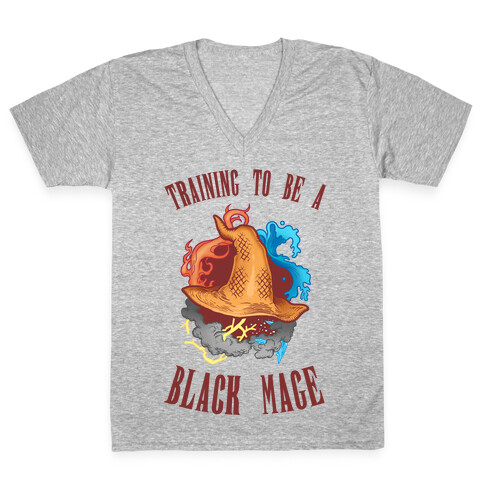 Training To Be A Black Mage V-Neck Tee Shirt