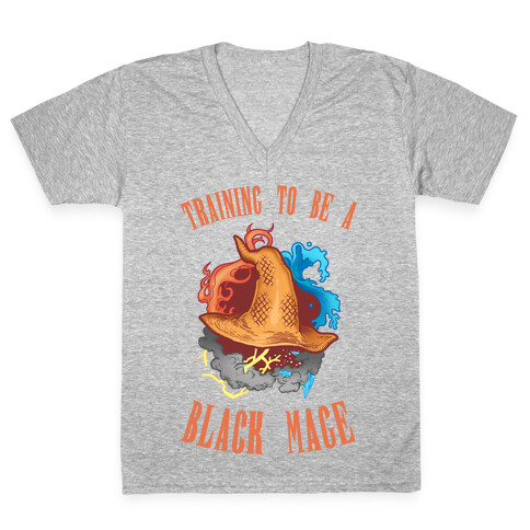 Training To Be A Black Mage V-Neck Tee Shirt