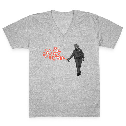Pepper Spray Cop T-Shirt heart V-Neck Tee Shirt