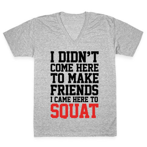 I Didn't Come Here To Make Friends, I Came Here To Squat V-Neck Tee Shirt