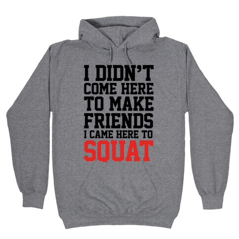 I Didn't Come Here To Make Friends, I Came Here To Squat Hooded Sweatshirt