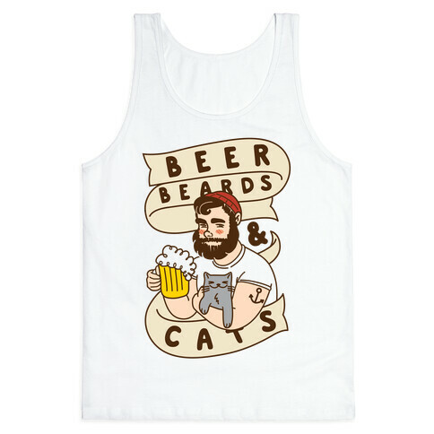 Beer, Beards and Cats Tank Top