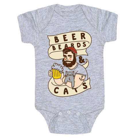 Beer, Beards and Cats Baby One-Piece