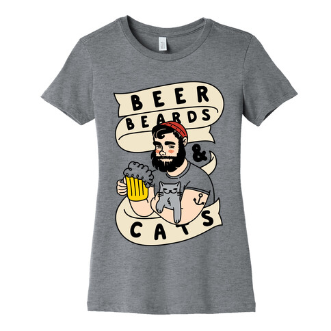Beer, Beards and Cats Womens T-Shirt