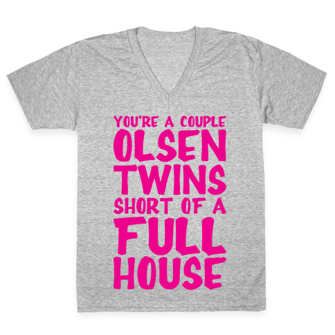 A Couple Olsen Twins Short V-Neck Tee Shirt