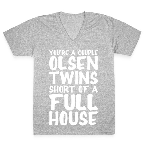 A Couple Olsen Twins Short V-Neck Tee Shirt