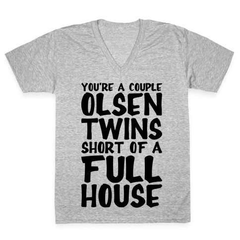 A Couple Olsen Twins Short V-Neck Tee Shirt