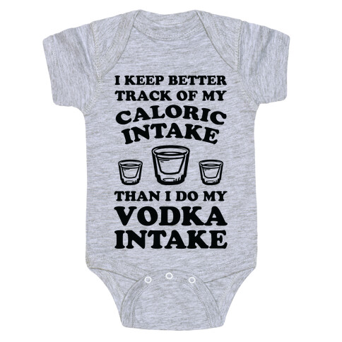 I Keep Better Track Of My Caloric Intake Than I Do My Vodka Intake Baby One-Piece