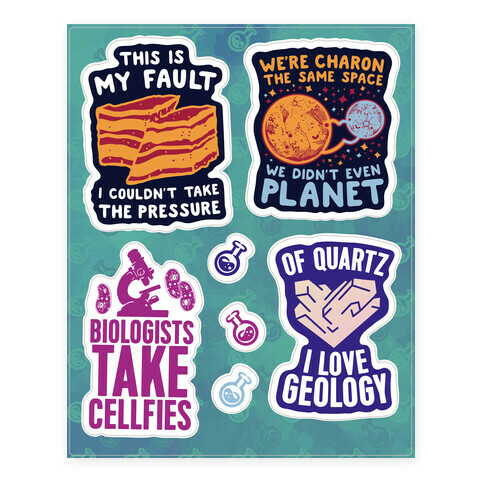 Science Puns Stickers and Decal Sheet