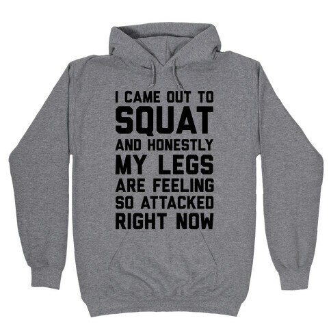 I Came Out To Squat And Honestly My Legs Are Feeling So Attacked Right Now Hooded Sweatshirt