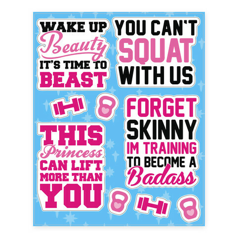 Sassy Girl Fitness  Stickers and Decal Sheet