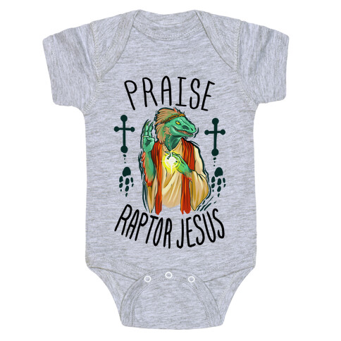 Praise Raptor Jesus Baby One-Piece