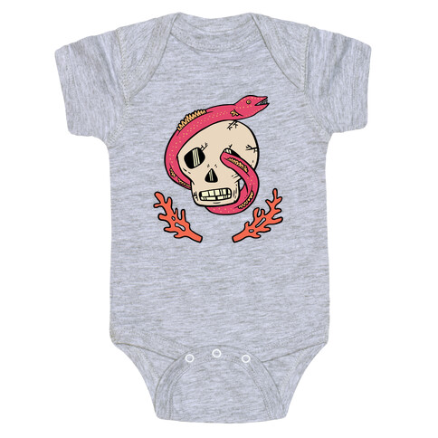 Skull and Coral Crossbones Baby One-Piece