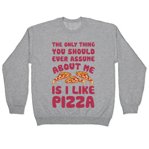 The Only Thing You Should Ever Assume About Me Is I Like Pizza Pullover