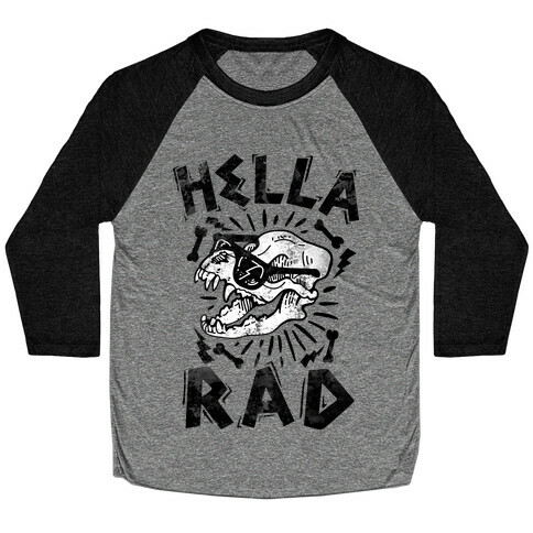 Hella Rad Skull Baseball Tee