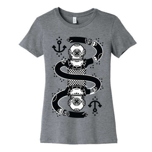 Diver Chopped and Reflected Womens T-Shirt