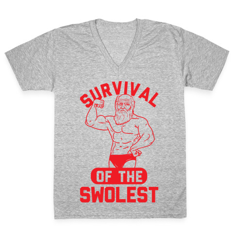 Survival Of The Swolest V-Neck Tee Shirt