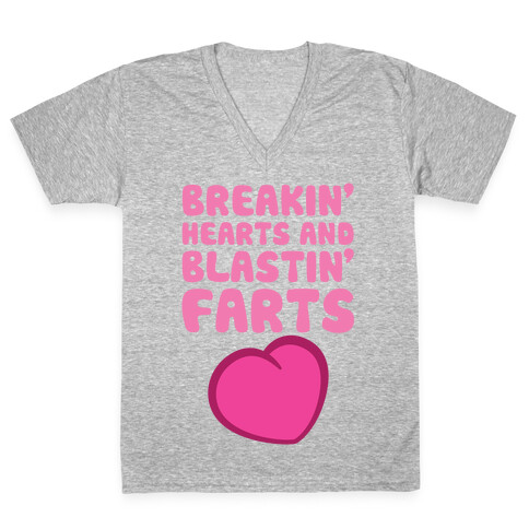 Breakin' Hearts And Blastin' Farts V-Neck Tee Shirt