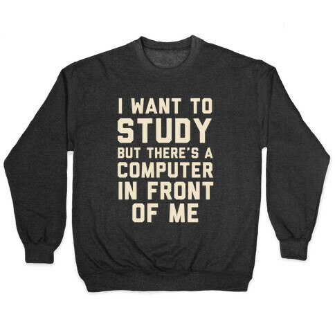 I Want To Study But There's A Computer In Front Of Me Pullover