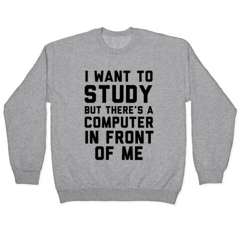 I Want To Study But There's A Computer In Front Of Me Pullover