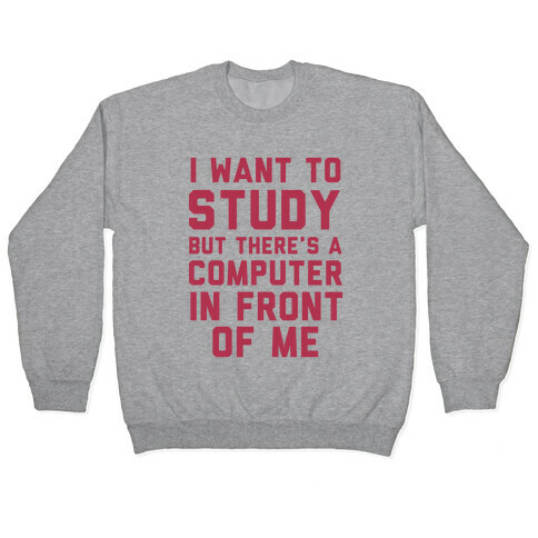 I Want To Study But There's A Computer In Front Of Me Pullover