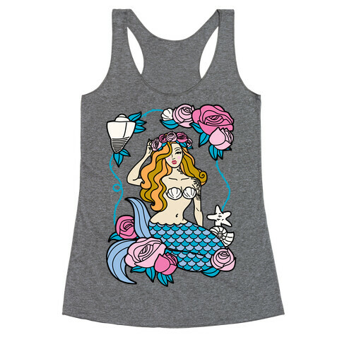 Nautical Tattoo Mermaid Racerback Tank Top