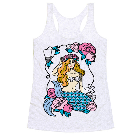 Nautical Tattoo Mermaid Racerback Tank Top