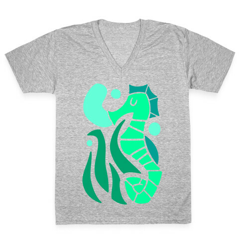 Bubbly Seahorse V-Neck Tee Shirt