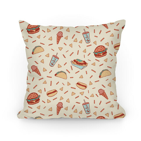 Glorious Junk Food Pattern Pillow