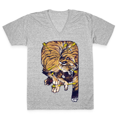 Saint Sebastian Tiger V-Neck Tee Shirt