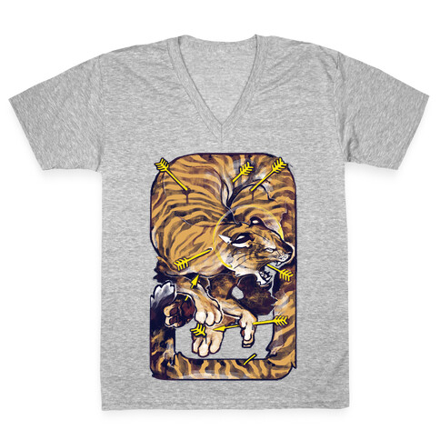 Saint Sebastian Tiger V-Neck Tee Shirt