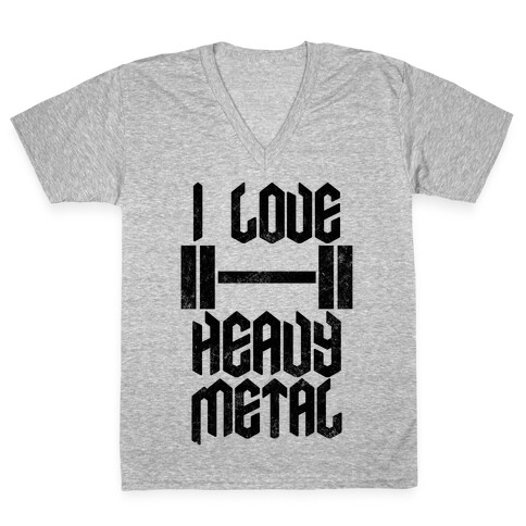 I Love Heavy Metal V-Neck Tee Shirt