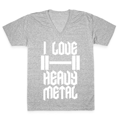 I Love Heavy Metal V-Neck Tee Shirt